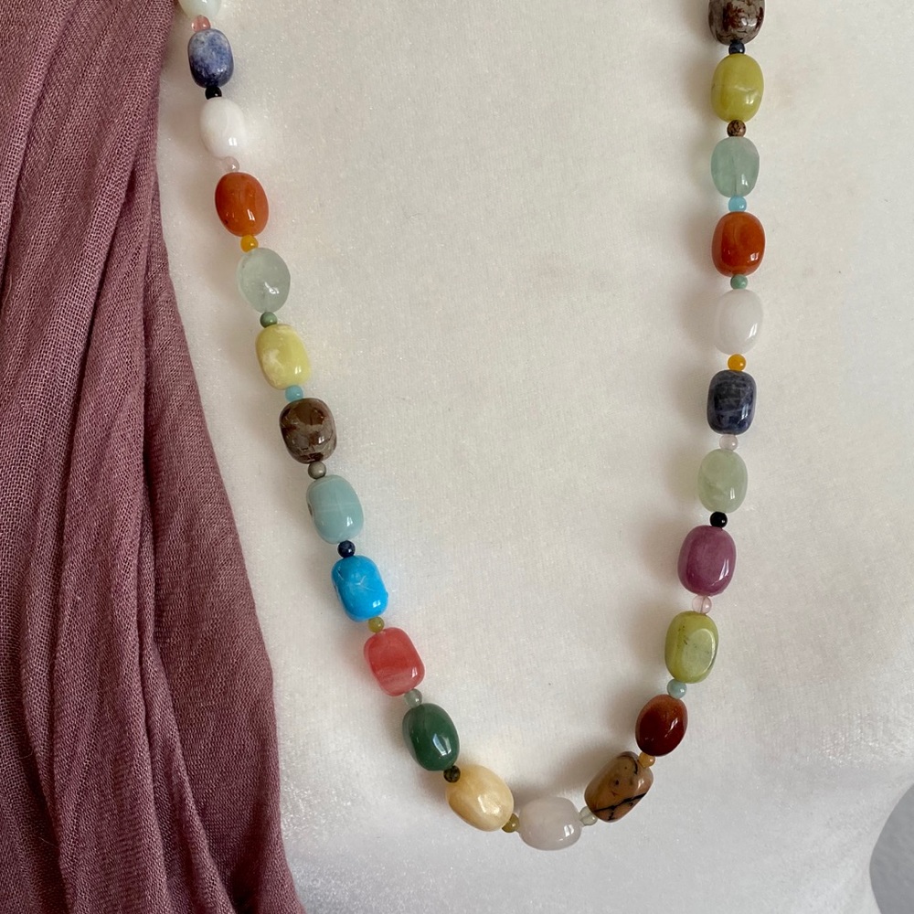 Multi Colored Multi Gem Necklace & Bracelet - image 2